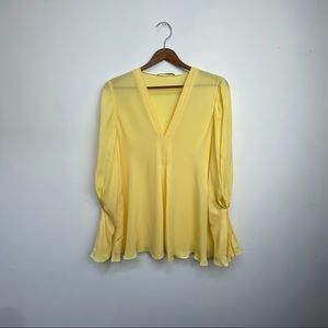 Kobi Halperin Pastel Yellow Silk Blouse